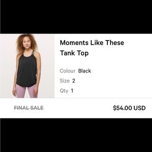 Black Lululemon Tank